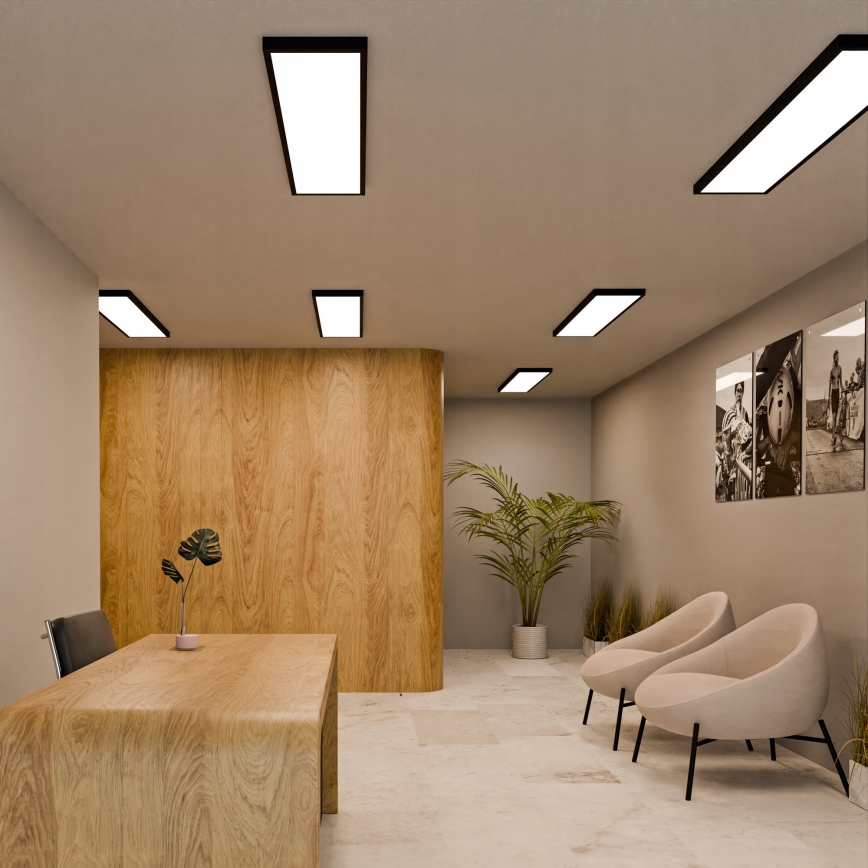 LED Panneau en saillie LED/60W/230V 30x120 cm noir