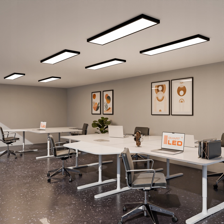 LED Panneau en saillie LED/60W/230V 30x120 cm noir