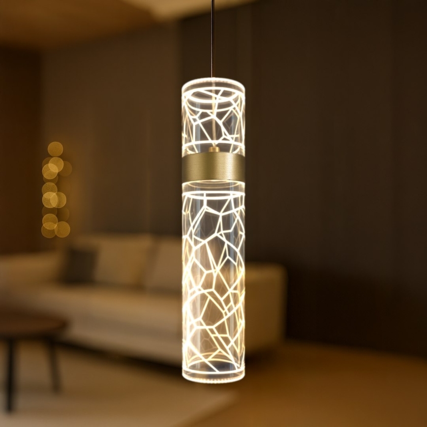 LED-Pendelleuchte an Drahtseil LAGOS LED/8W/230V, goldfarben