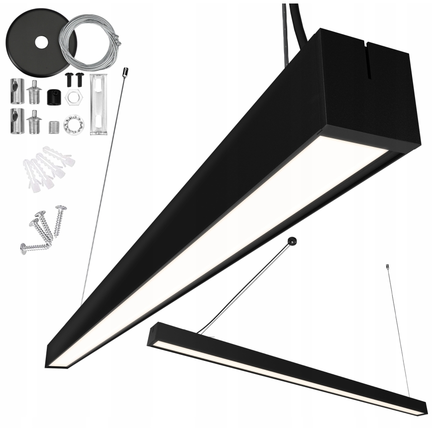 LED-Pendelleuchte an Drahtseil LED/44W/230V 6000K 120 cm schwarz