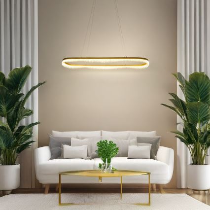 LED-Pendelleuchte an Drahtseil LED/45W/230V, goldfarben