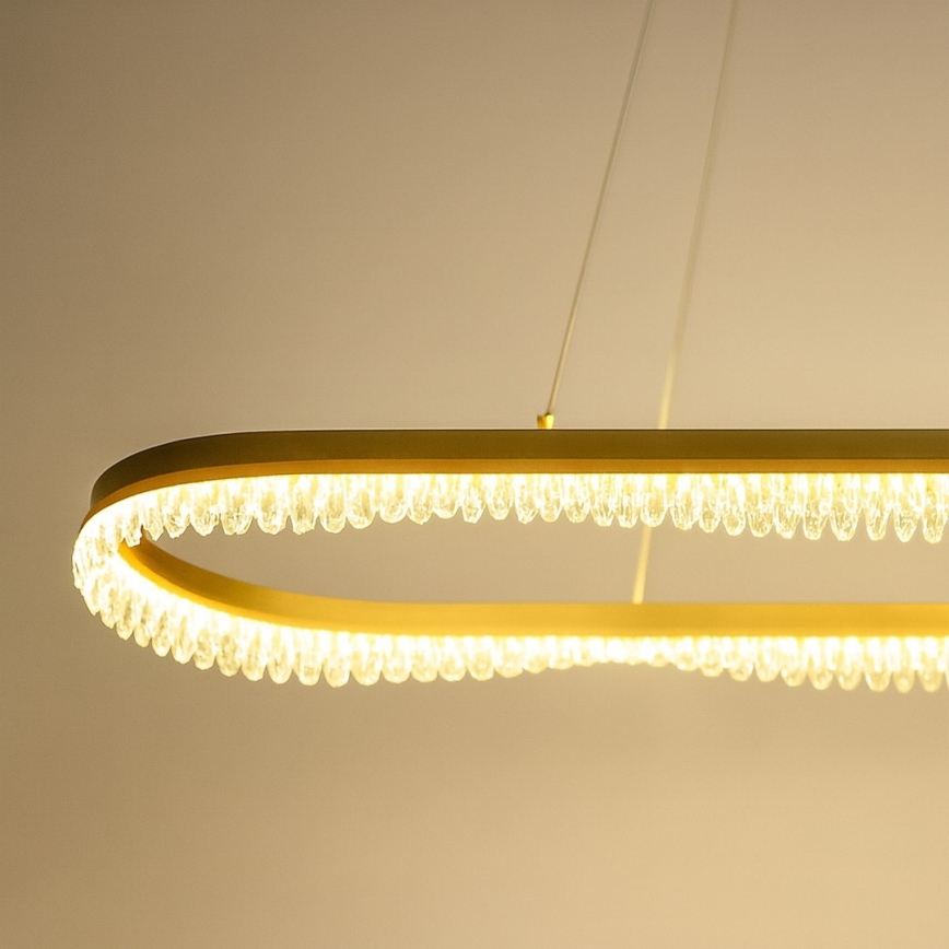LED-Pendelleuchte an Drahtseil LED/45W/230V, goldfarben