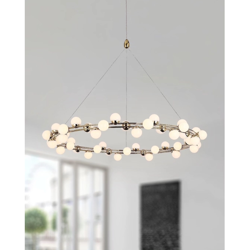 LED-Pendelleuchte an Drahtseil MARS LED/50W/230V 3000K goldfarben