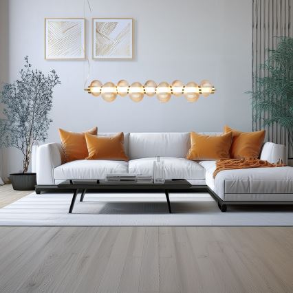 LED-Pendelleuchte an Kabel BOLLA LED/32W/230V Gold/rauchbeige