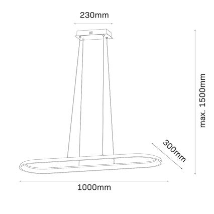 LED-Pendelleuchte an Kabel CASHMERE LED/80W/230V 30x100 cm weiß