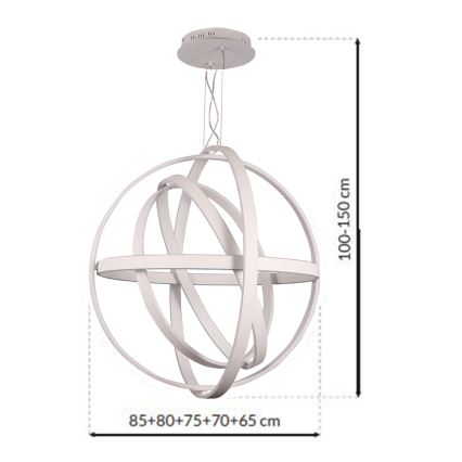 LED Pendelleuchte an Kabel COPERNICUS LED/260W/230V weiß