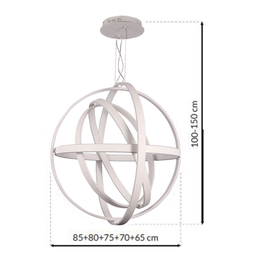 LED Pendelleuchte an Kabel COPERNICUS LED/260W/230V weiß