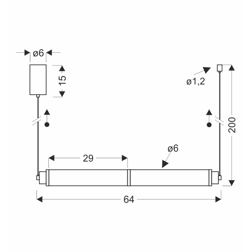 LED-Pendelleuchte an Kabel CORTE LED/18W/230V schwarz