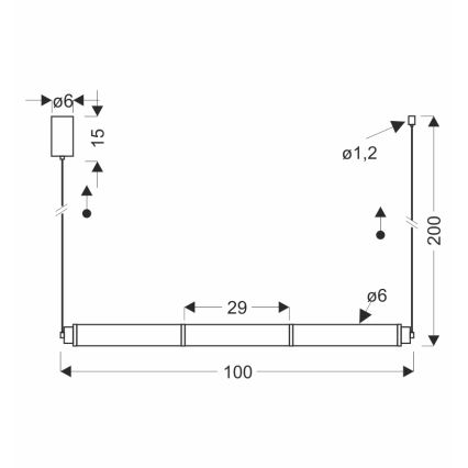 LED-Pendelleuchte an Kabel CORTE LED/25W/230V schwarz