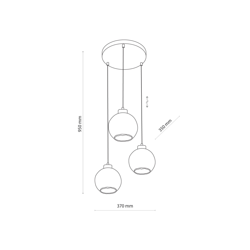 LED-Pendelleuchte an Kabel DEVI 3xE27/15W/230V schwarz/rauchbeige