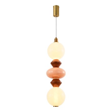 LED-Pendelleuchte an Kabel FLORES LED/15W/230V gold/orange/braun