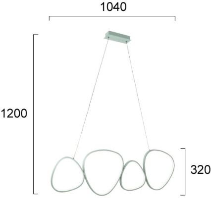 LED-Pendelleuchte an Kabel HELIX LED/50W/230V silber
