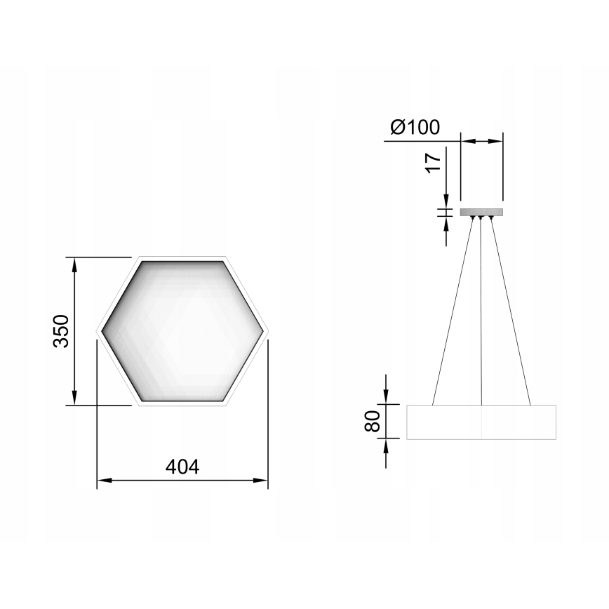 LED-Pendelleuchte an Kabel LED/20W/230V schwarz
