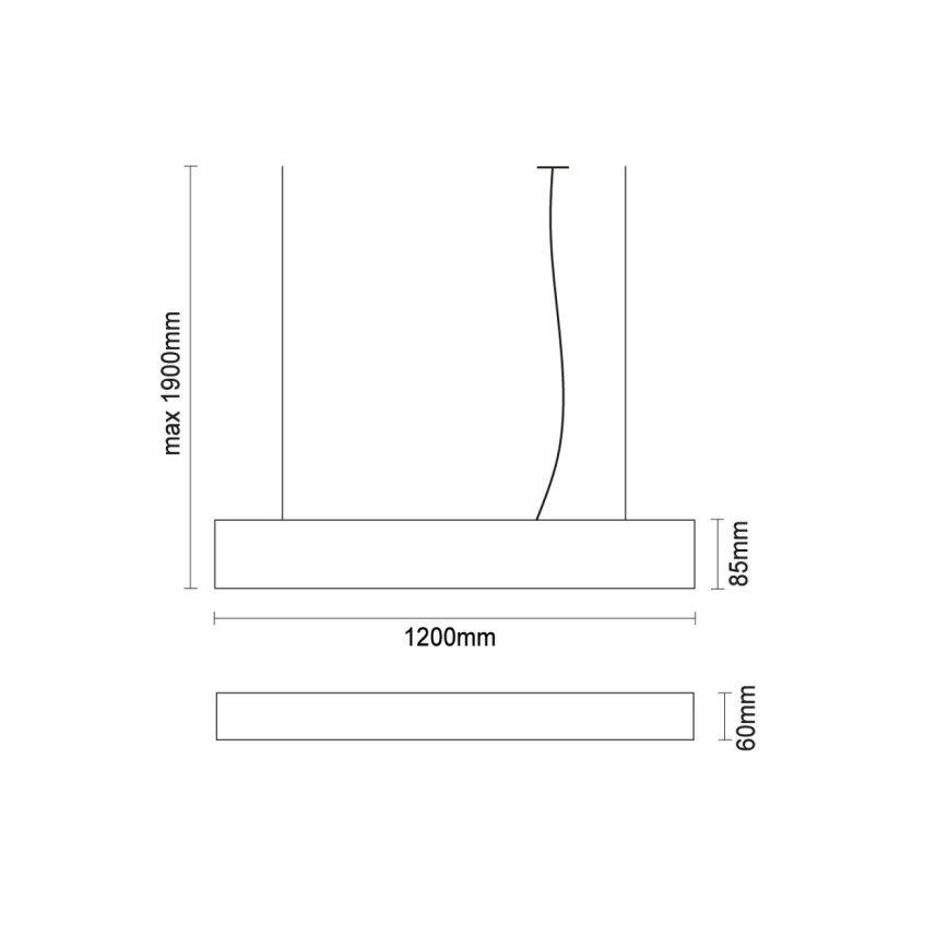 LED-Pendelleuchte an Kabel LED/55W/230V 3000/4000/6500K 120 cm schwarz