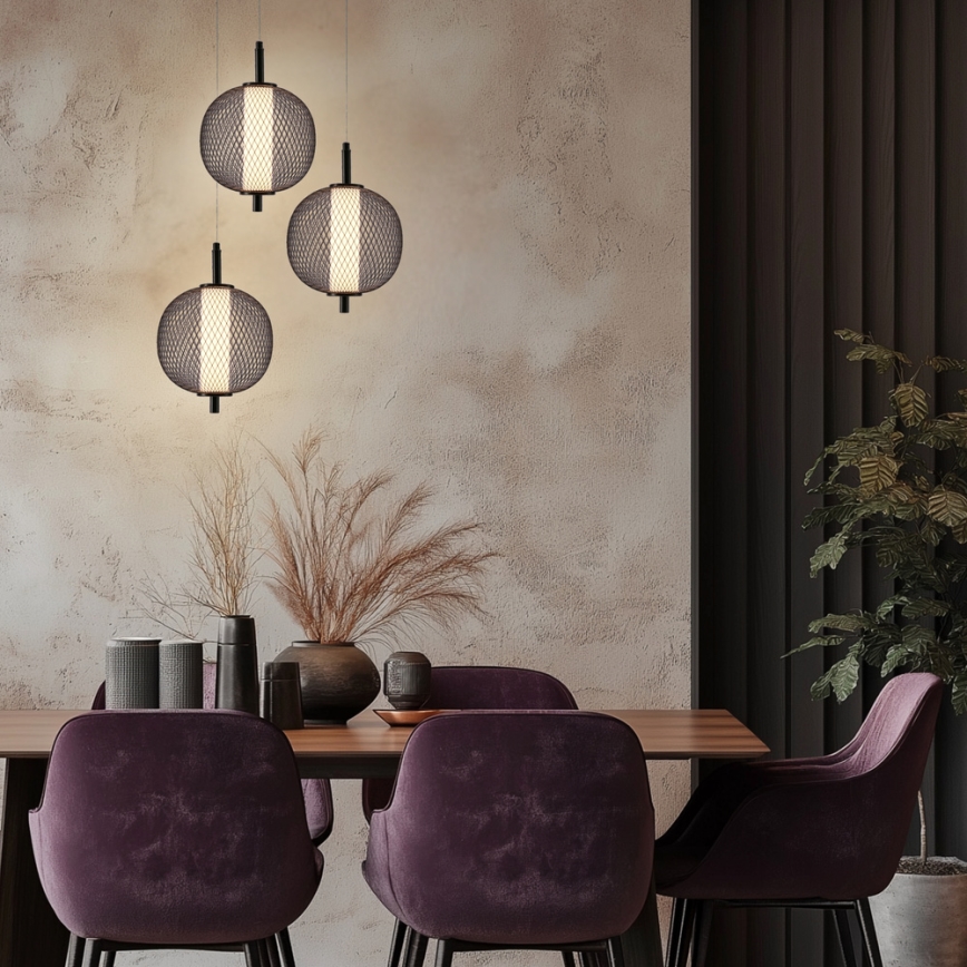 LED-Pendelleuchte an Kabel PUMA LED/10W/230V Ø 20 cm schwarz