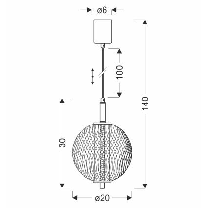 LED-Pendelleuchte an Kabel PUMA LED/10W/230V Ø 20 cm schwarz