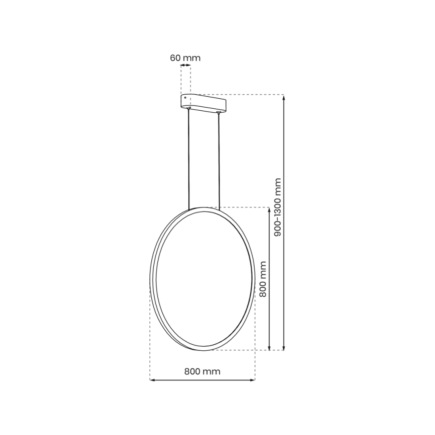 LED-Pendelleuchte an Kabel SATURNO LED/46W/230V Ø 80 cm IP44 schwarz