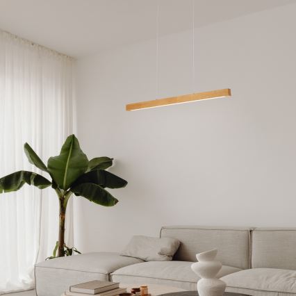 LED-Pendelleuchte an Kabel VERDE, 18 W, 230 V, 3000 K, 76 cm, Eiche