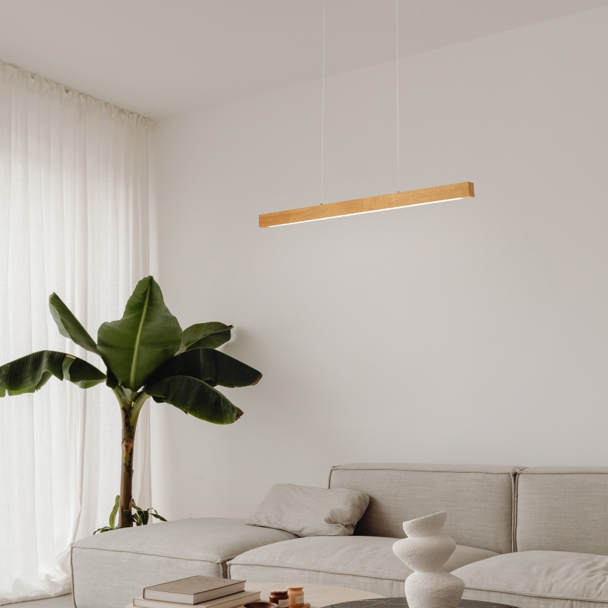 LED-Pendelleuchte an Kabel VERDE, 18 W, 230 V, 3000 K, 76 cm, Eiche