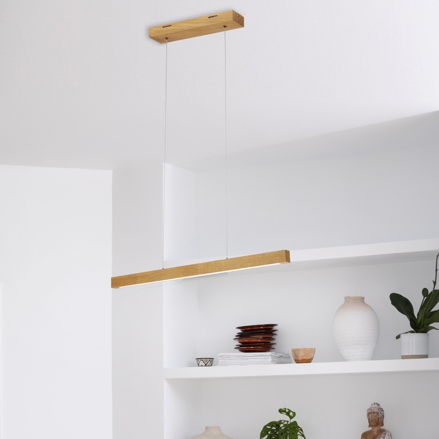 LED-Pendelleuchte an Kabel VERDE, 18 W, 230 V, 3000 K, 76 cm, Eiche