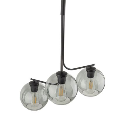 LED-Pendelleuchte an Seil CESAR 3xE27/15W/230V schwarz/rauchgrau