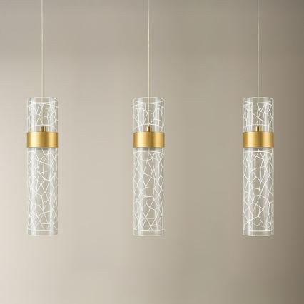 LED-Pendelleuchte an Seil LAGOS LED/24W/230V goldfarben