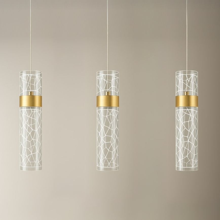 LED-Pendelleuchte an Seil LAGOS LED/24W/230V goldfarben