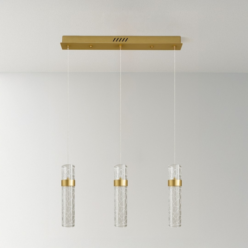 LED-Pendelleuchte an Seil LAGOS LED/24W/230V goldfarben