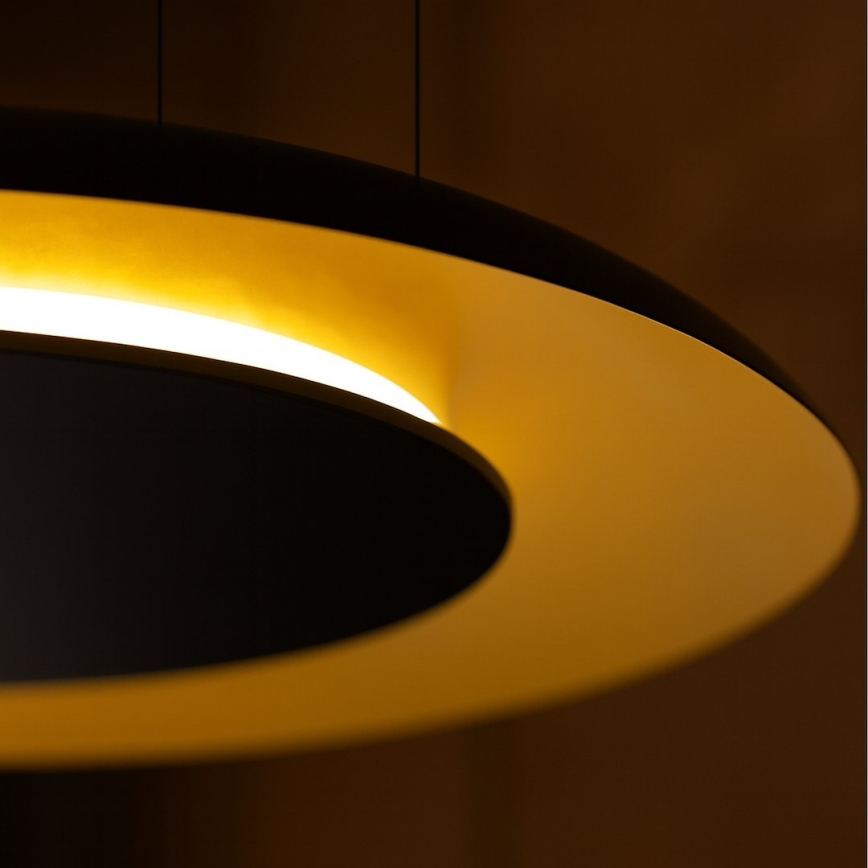 LED-Pendelleuchte an Seil PIATTINO LED/30W/230V 2700/3200/4000K Ø 40 cm schwarz/gold