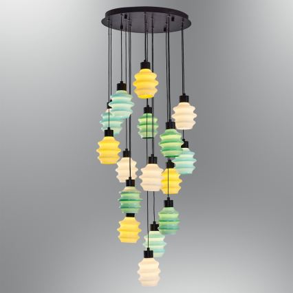 LED-Pendelleuchte an Stahlseil CACTUS 16xLED/3,12W/230V 3000K grün/gelb/weiß