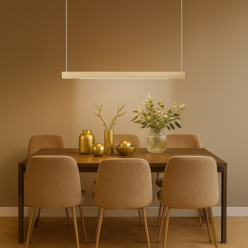 LED-Pendelleuchte an Stahlseil LINEA LED/36W/230V 3000/4000/5700K CRI 90 goldfarben