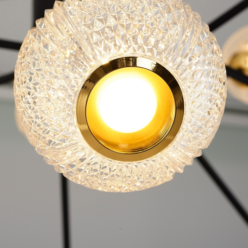 LED-Pendelleuchte an Stange GELA 12xLED/5W/230V 3000K schwarz/gold