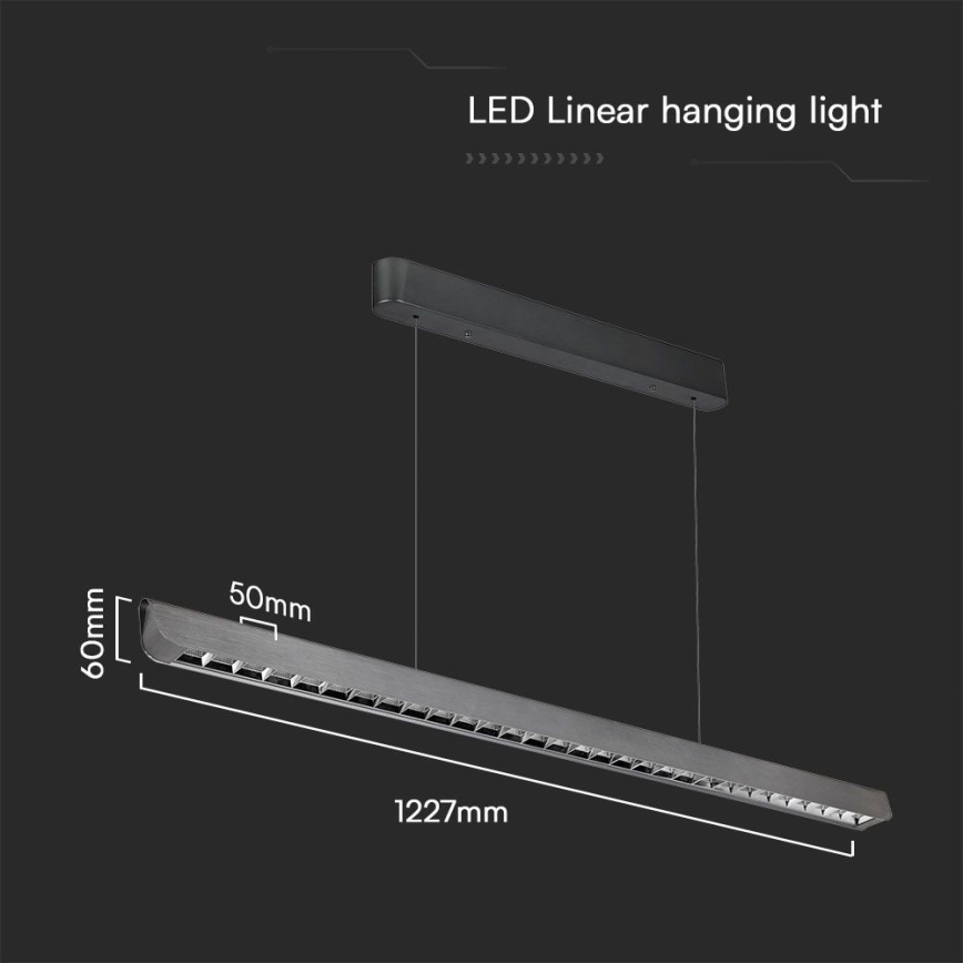 LED Kronleuchter an Seil LED/36W/230V 3000/4000/6400K Anthrazit