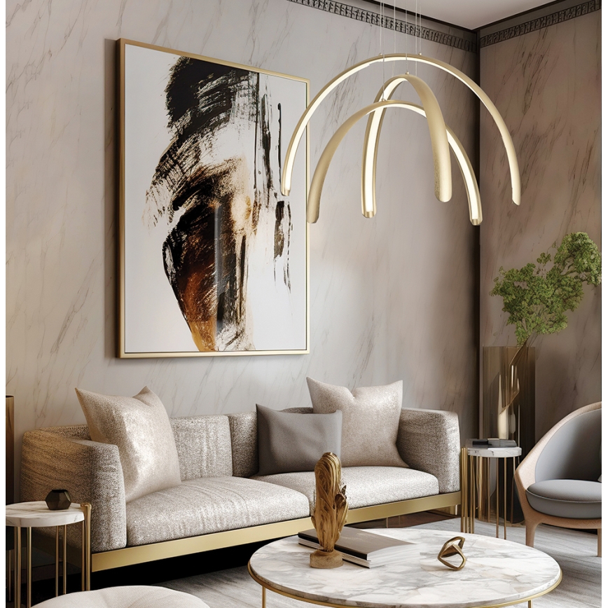 LED-Pendelleuchte MEGAN an Kabel LED/41W/230V goldfarben
