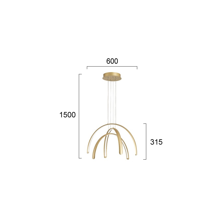 LED-Pendelleuchte MEGAN an Kabel LED/41W/230V goldfarben