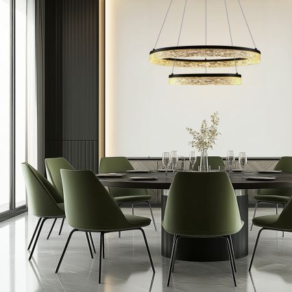 LED-Pendelleuchte mit Seilaufhängung FROZI LED/38W/230V Ø 60 cm schwarz