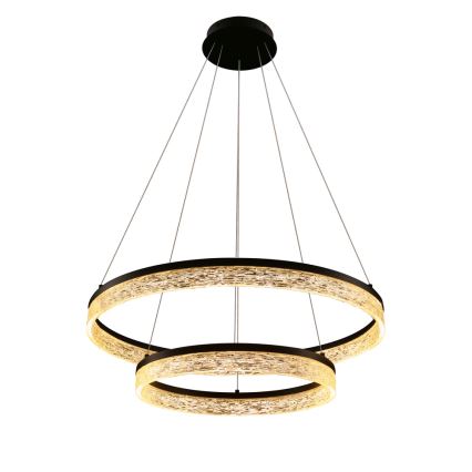 LED-Pendelleuchte mit Seilaufhängung FROZI LED/38W/230V Ø 60 cm schwarz