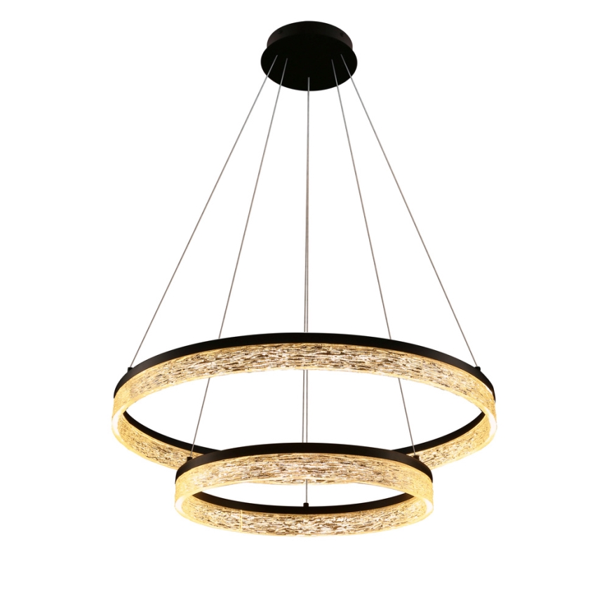 LED-Pendelleuchte mit Seilaufhängung FROZI LED/38W/230V Ø 60 cm schwarz