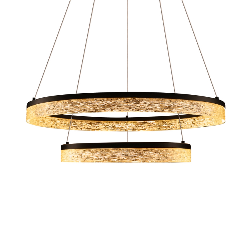 LED-Pendelleuchte mit Seilaufhängung FROZI LED/38W/230V Ø 60 cm schwarz