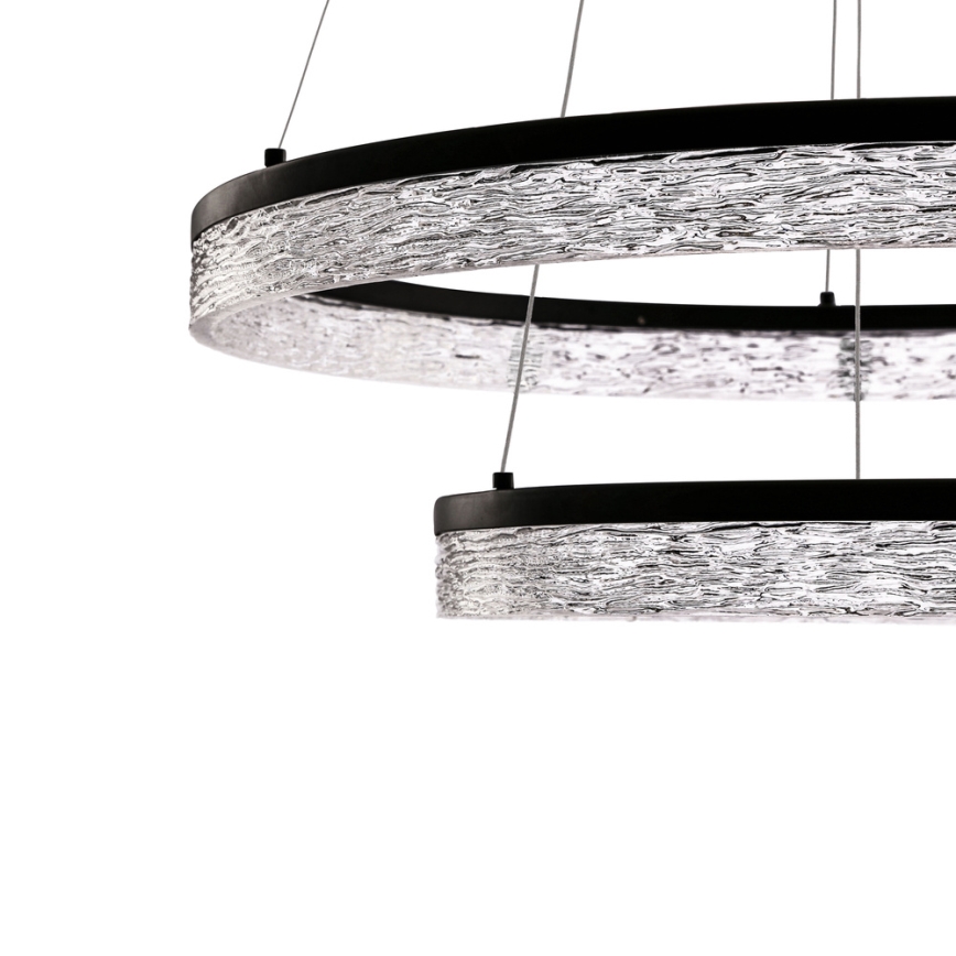 LED-Pendelleuchte mit Seilaufhängung FROZI LED/38W/230V Ø 60 cm schwarz