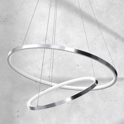 LED Kronleuchter an Kabel ROTONDA LED/51W/230V glänzender Chrom