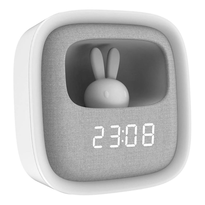 LED Piccola lampada notturna dimmerabile con sveglia BUNNY LED/1,2W/5V 3000K