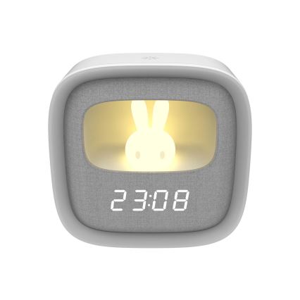 LED Piccola lampada notturna dimmerabile con sveglia BUNNY LED/1,2W/5V 3000K