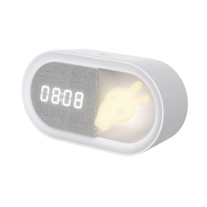 LED Piccola lampada notturna dimmerabile con sveglia BUNNY LED/1,2W/5V 3000K