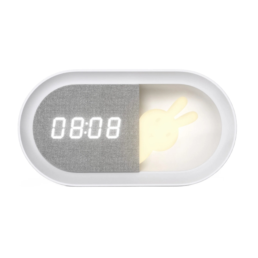 LED Piccola lampada notturna dimmerabile con sveglia BUNNY LED/1,2W/5V 3000K