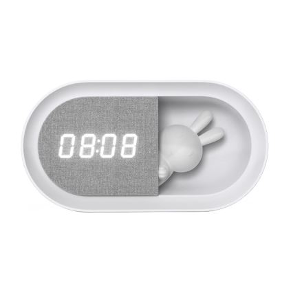 LED Piccola lampada notturna dimmerabile con sveglia BUNNY LED/1,2W/5V 3000K