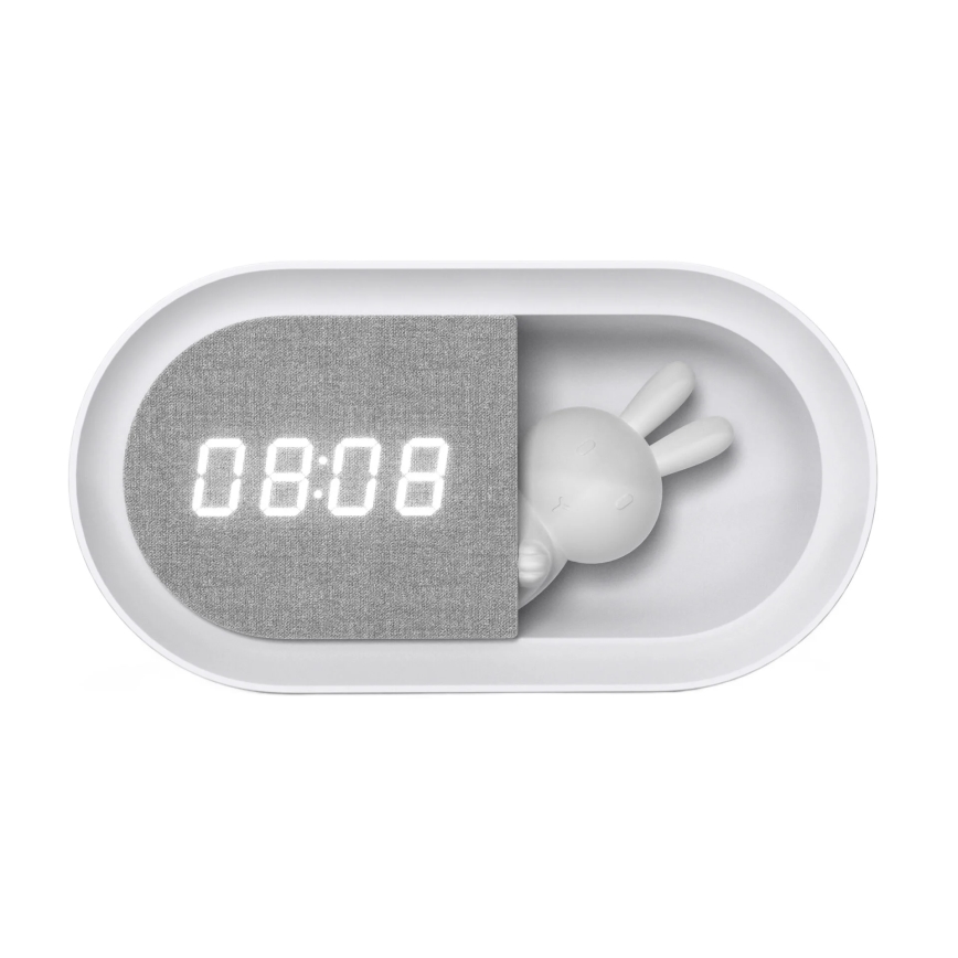 LED Piccola lampada notturna dimmerabile con sveglia BUNNY LED/1,2W/5V 3000K