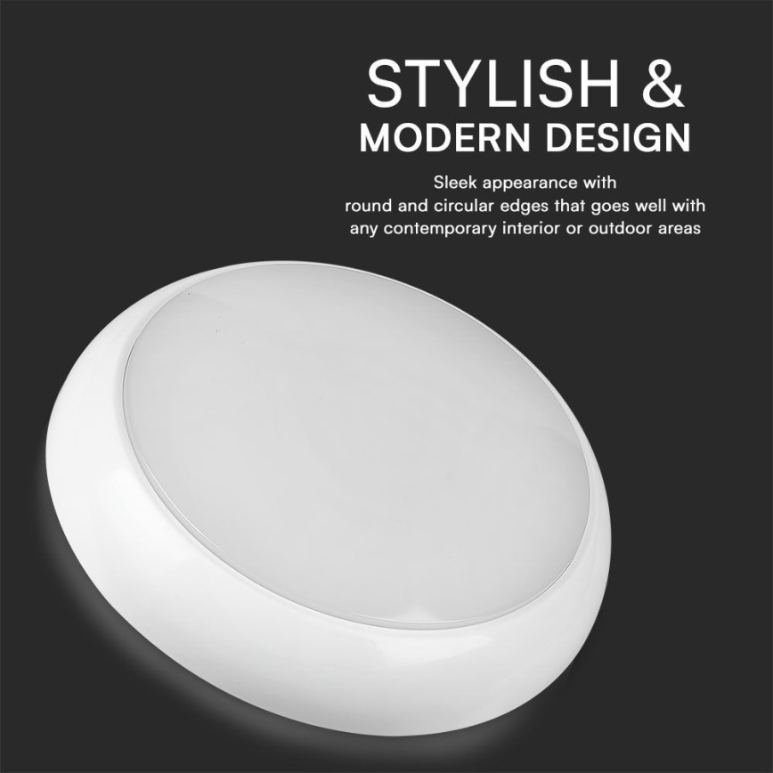 LED Plafoniera di emergenza con sensore LED/8W/16W/20W/230V IP65 3000/4000/6500K diametro 32 cm