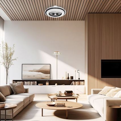 LED Plafoniera dimmerabile con ventilatore ZEPHYR LED/48W/230V 3000-6000K nero + telecomando