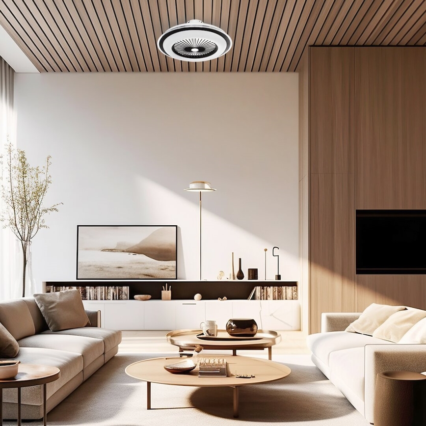 LED Plafoniera dimmerabile con ventilatore ZEPHYR LED/48W/230V 3000-6000K nero + telecomando